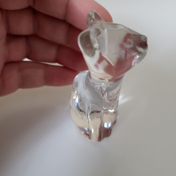 Clear Solid Molded Glass Kitty Cat Figurine - Picture 6 of 13